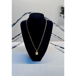 Gold Tone Stainless Steel Cross Necklace Cuban Chain
